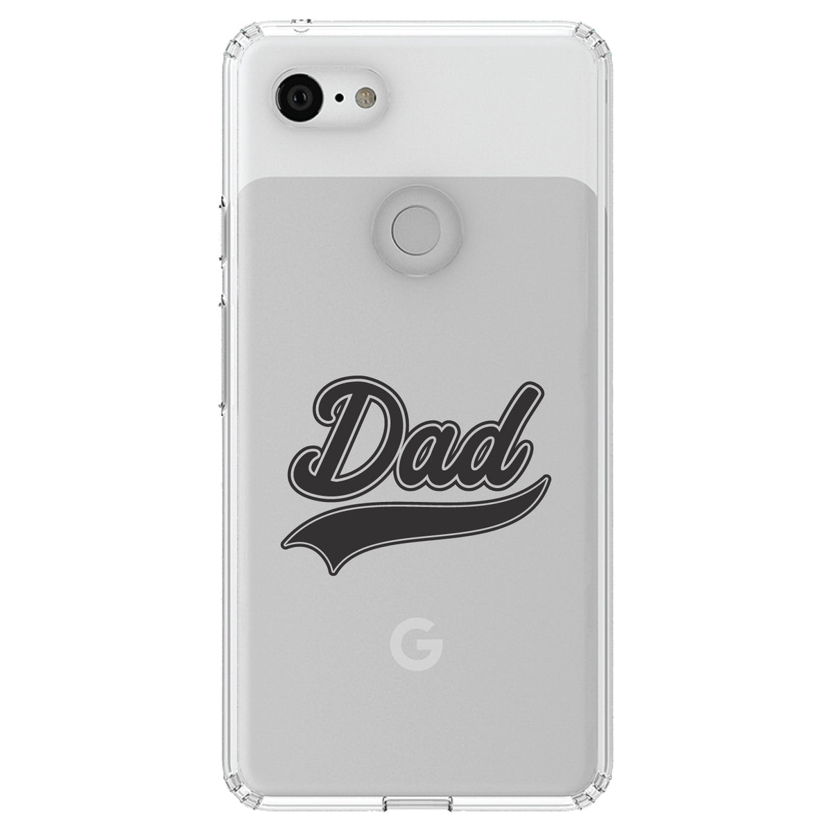 Dad Word Graphic Black Clear Shockproof iPhone Case, view 21