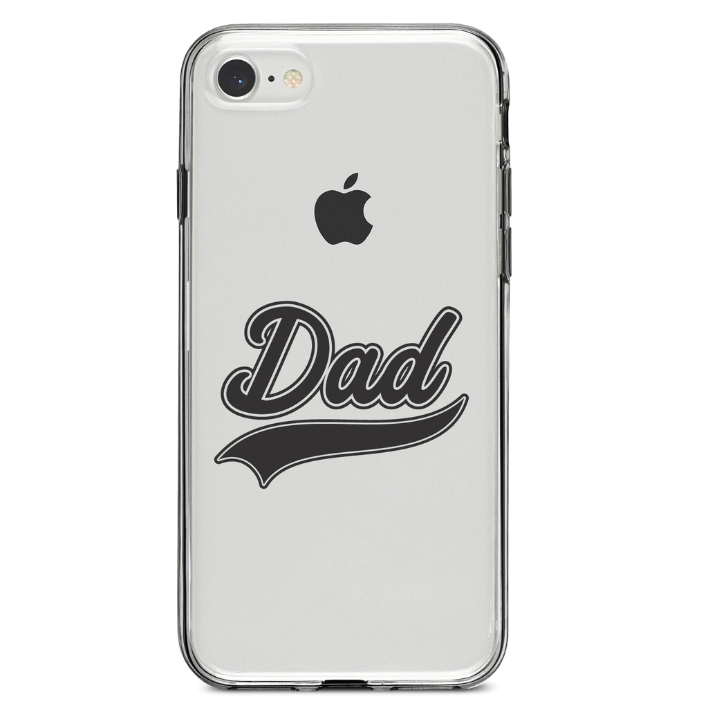Dad Word Graphic Black Clear Shockproof iPhone Case, view 5
