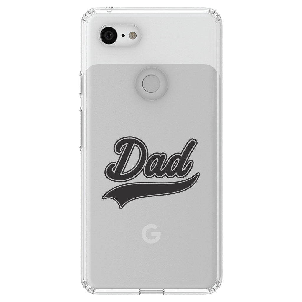 Dad Word Graphic Black Clear Shockproof iPhone Case, view 22