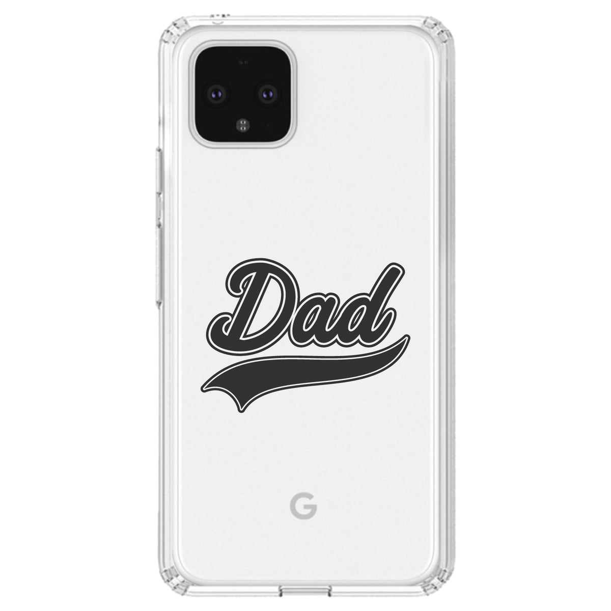 Dad Word Graphic Black Clear Shockproof iPhone Case, view 23