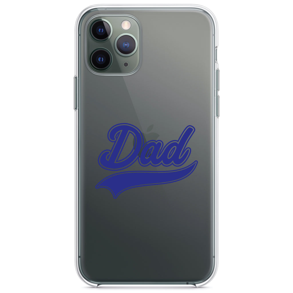 Dad Word Graphic Blue Clear Shockproof iPhone Case