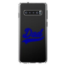 DistinctInk® Clear Shockproof Hybrid Case for Apple iPhone / Samsung Galaxy / Google Pixel - Dad Word Graphic Blue