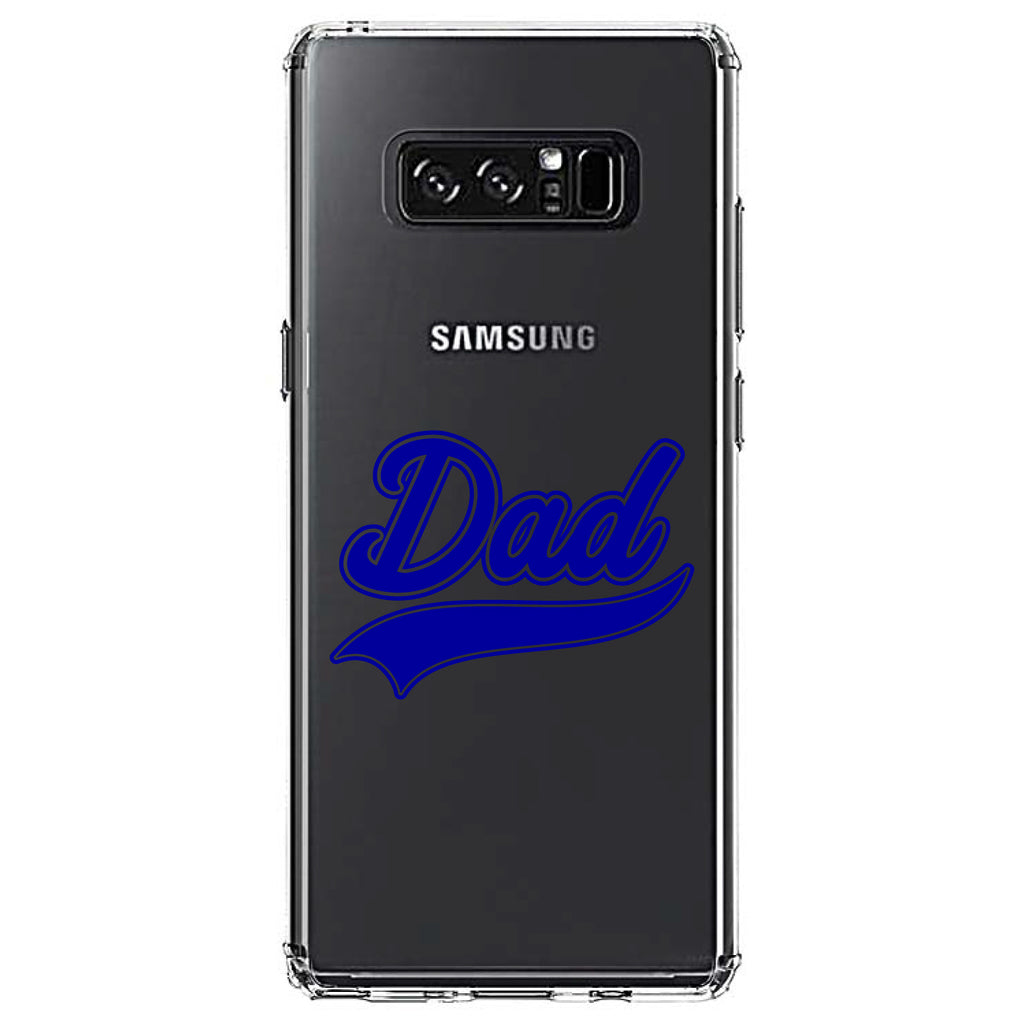 Dad Word Graphic Blue Clear Shockproof iPhone Case, view 12