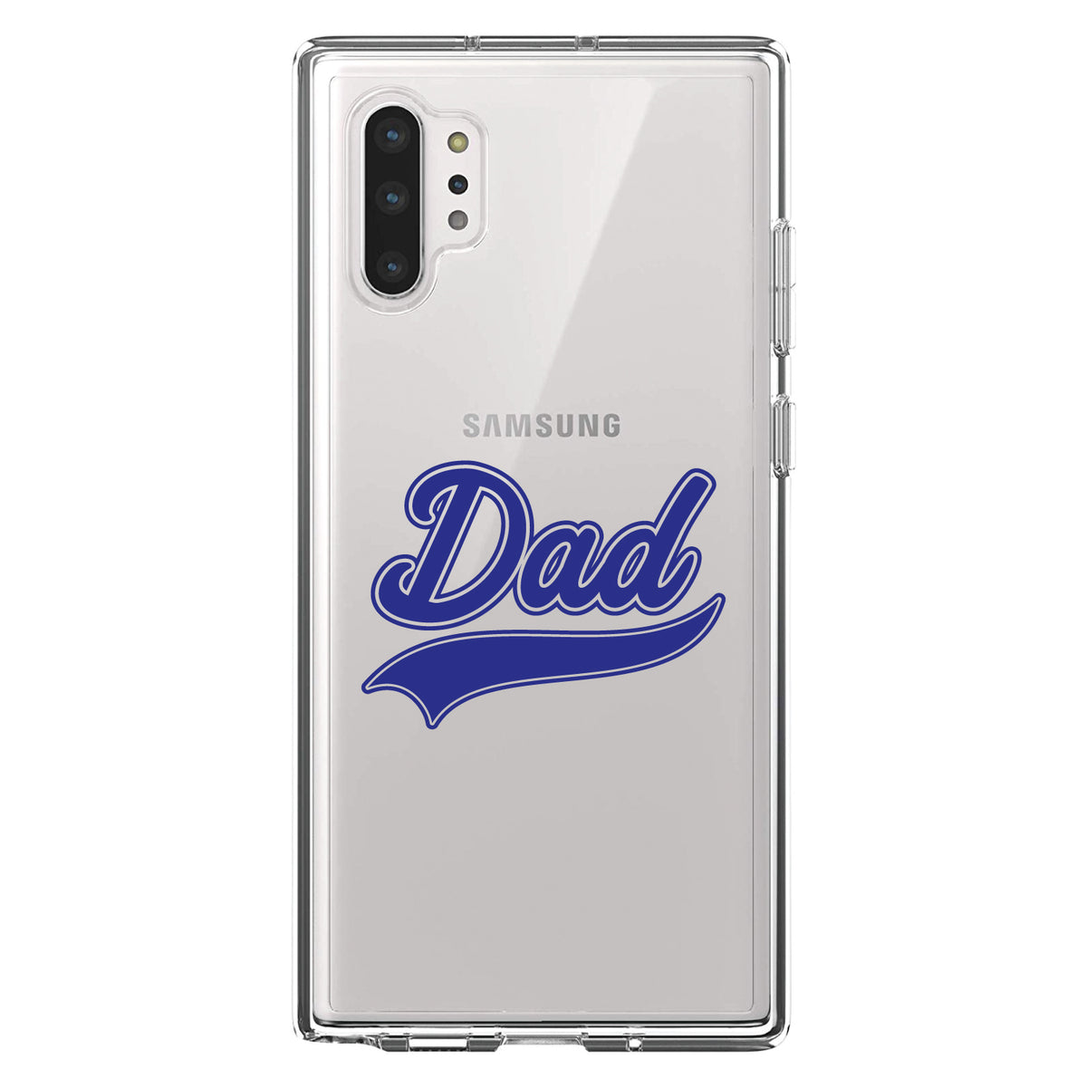 Dad Word Graphic Blue Clear Shockproof iPhone Case, view 10