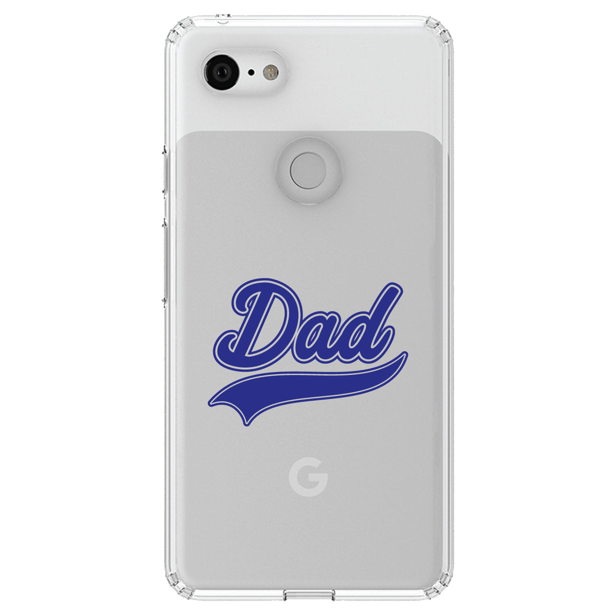 Dad Word Graphic Blue Clear Shockproof iPhone Case, view 22