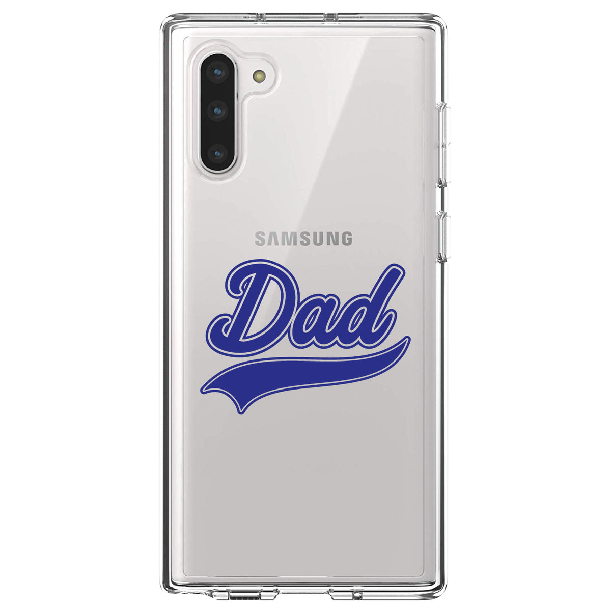 Dad Word Graphic Blue Clear Shockproof iPhone Case, view 9