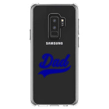 DistinctInk® Clear Shockproof Hybrid Case for Apple iPhone / Samsung Galaxy / Google Pixel - Dad Word Graphic Blue