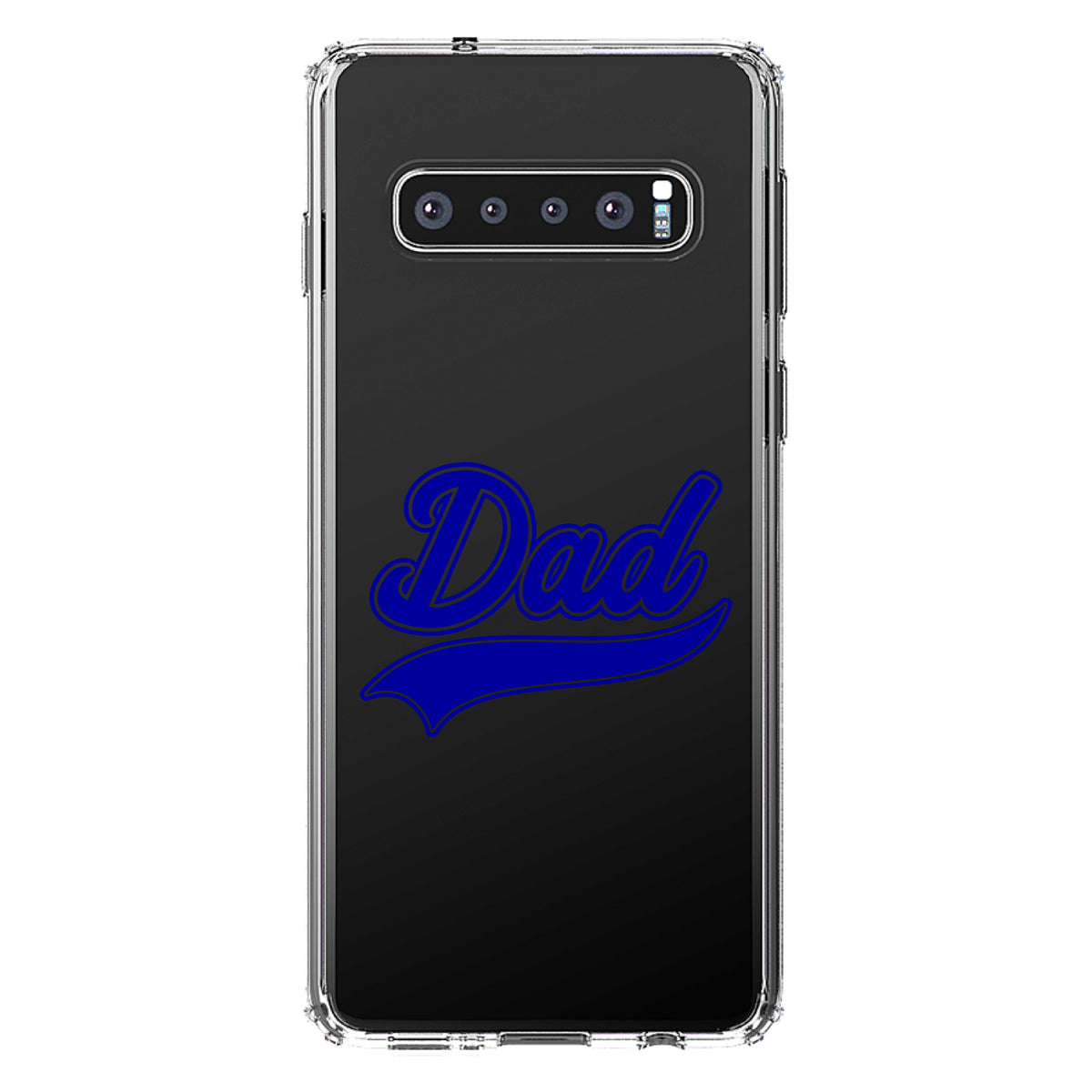 Dad Word Graphic Blue Clear Shockproof iPhone Case, view 16