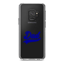 DistinctInk® Clear Shockproof Hybrid Case for Apple iPhone / Samsung Galaxy / Google Pixel - Dad Word Graphic Blue