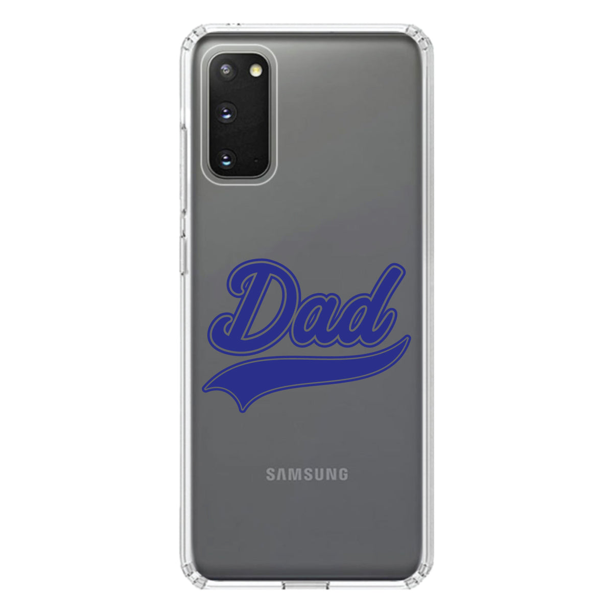 Dad Word Graphic Blue Clear Shockproof iPhone Case, view 14