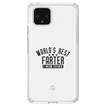 DistinctInk® Clear Shockproof Hybrid Case for Apple iPhone / Samsung Galaxy / Google Pixel - World's Best FARTER, I Mean Father