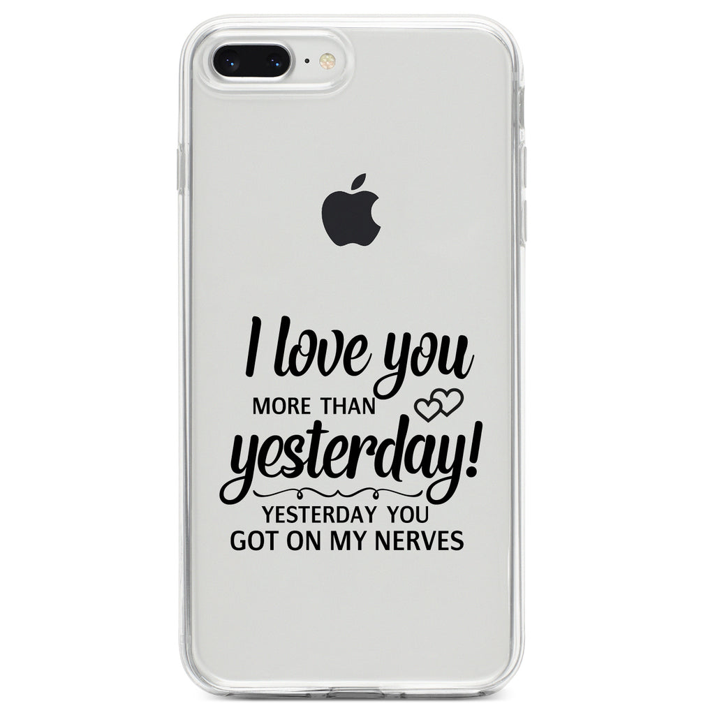 I Love You More Than Yesterday, Got On My Nerves Clear Shockproof iPhone Case, view 6