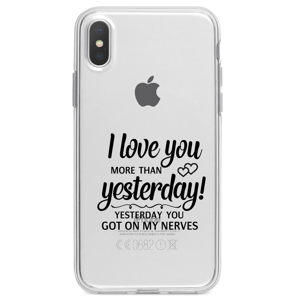 I Love You More Than Yesterday, Got On My Nerves Clear Shockproof iPhone Case, view 2