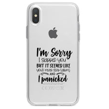 DistinctInk® Clear Shockproof Hybrid Case for Apple iPhone / Samsung Galaxy / Google Pixel - I'm Sorry I Slapped You, I Panicked