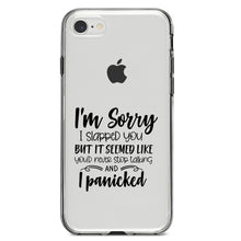 DistinctInk® Clear Shockproof Hybrid Case for Apple iPhone / Samsung Galaxy / Google Pixel - I'm Sorry I Slapped You, I Panicked