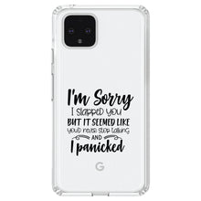 DistinctInk® Clear Shockproof Hybrid Case for Apple iPhone / Samsung Galaxy / Google Pixel - I'm Sorry I Slapped You, I Panicked