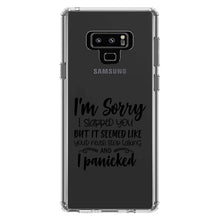 DistinctInk® Clear Shockproof Hybrid Case for Apple iPhone / Samsung Galaxy / Google Pixel - I'm Sorry I Slapped You, I Panicked