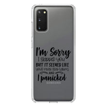 DistinctInk® Clear Shockproof Hybrid Case for Apple iPhone / Samsung Galaxy / Google Pixel - I'm Sorry I Slapped You, I Panicked