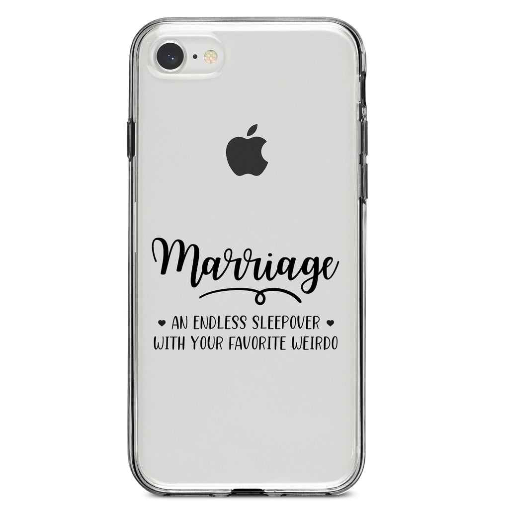 Marriage, Endless Sleepover with Favorite Weirdo Clear Shockproof iPhone Case, view 5