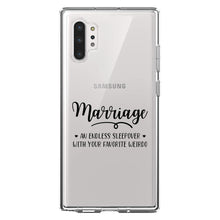 DistinctInk® Clear Shockproof Hybrid Case for Apple iPhone / Samsung Galaxy / Google Pixel - Marriage - Endless Sleepover with Favorite Weirdo