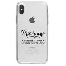 DistinctInk® Clear Shockproof Hybrid Case for Apple iPhone / Samsung Galaxy / Google Pixel - Marriage - Endless Sleepover with Favorite Weirdo