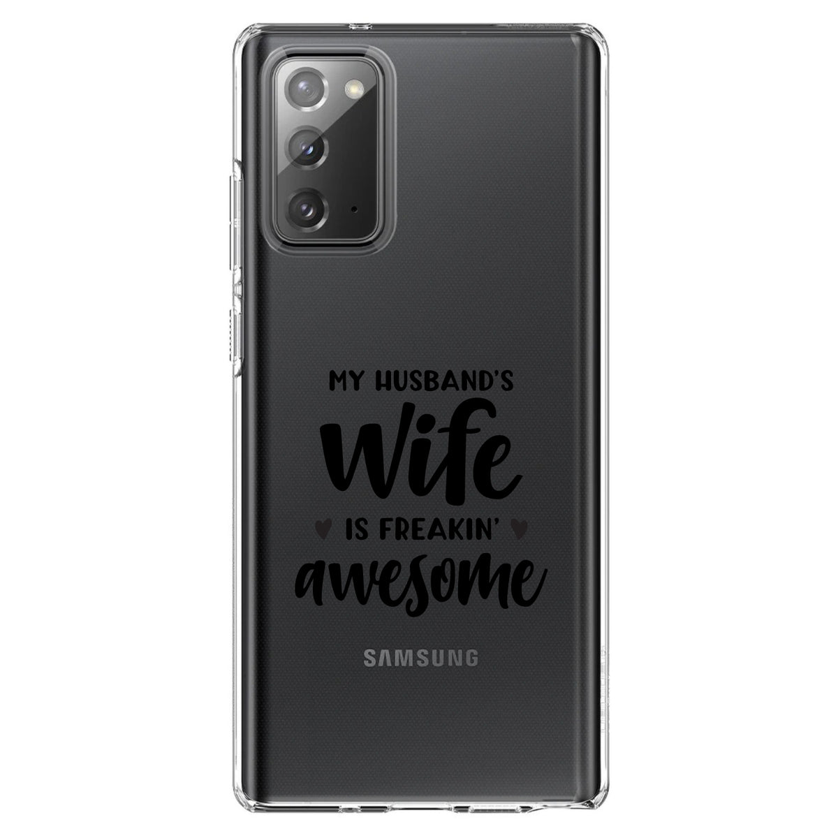 My Husband's Wife is Freaking Awesome Clear Shockproof iPhone Case, view 8