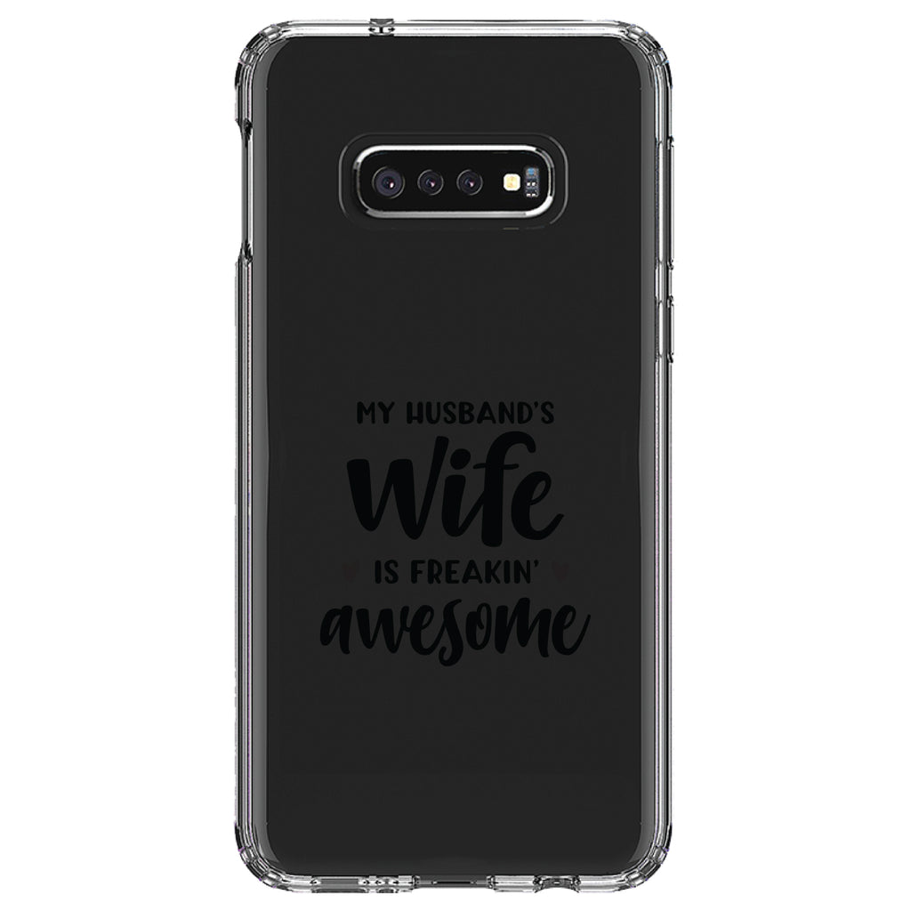 My Husband's Wife is Freaking Awesome Clear Shockproof iPhone Case, view 18