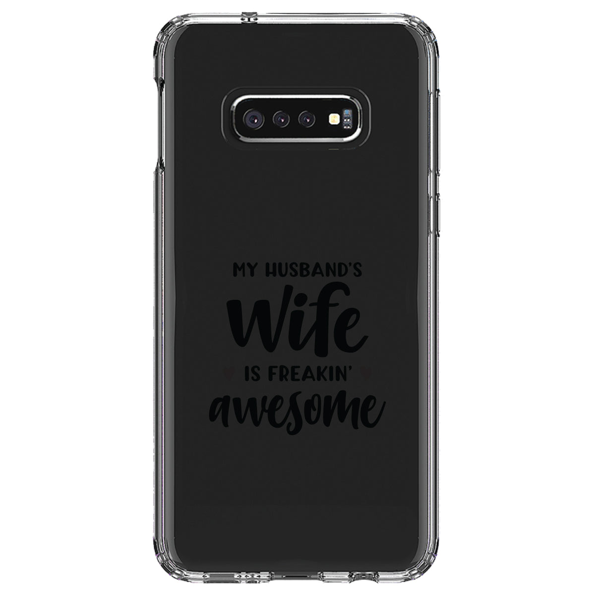 My Husband's Wife is Freaking Awesome Clear Shockproof iPhone Case, view 18
