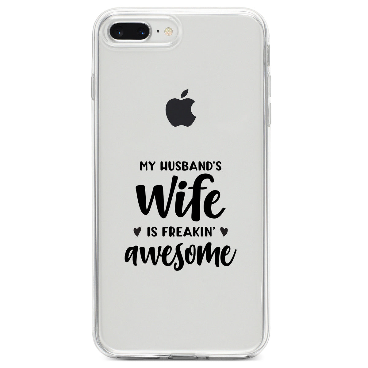 My Husband's Wife is Freaking Awesome Clear Shockproof iPhone Case, view 6
