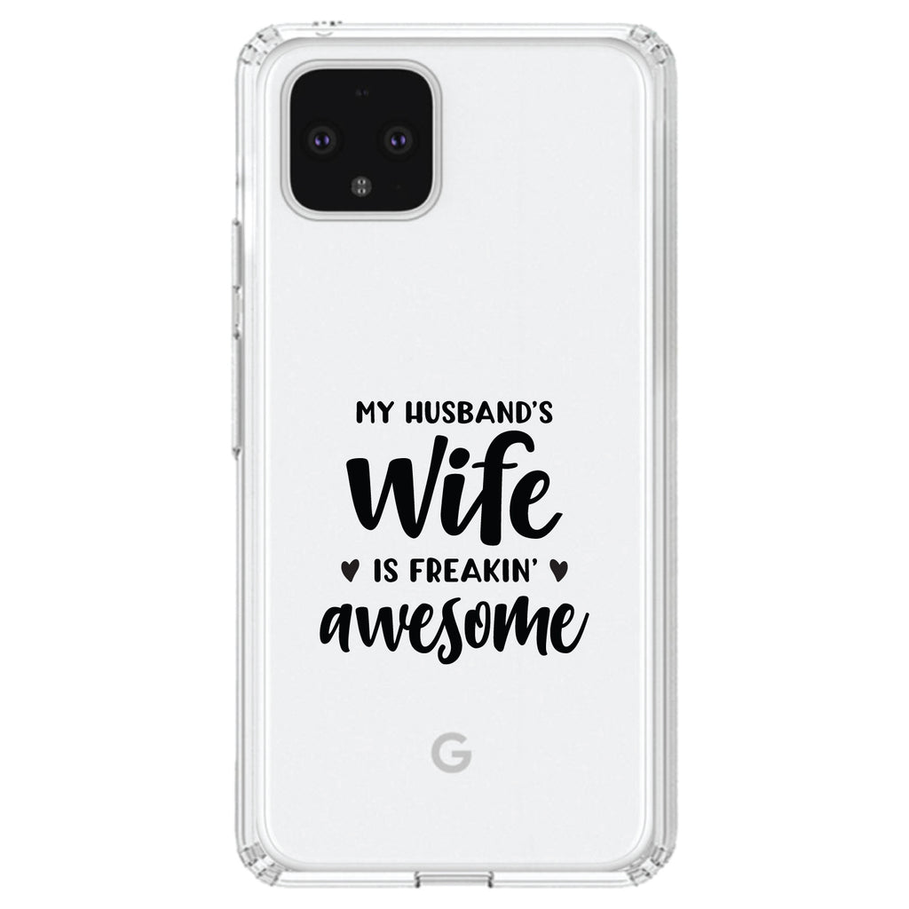 My Husband's Wife is Freaking Awesome Clear Shockproof iPhone Case, view 23