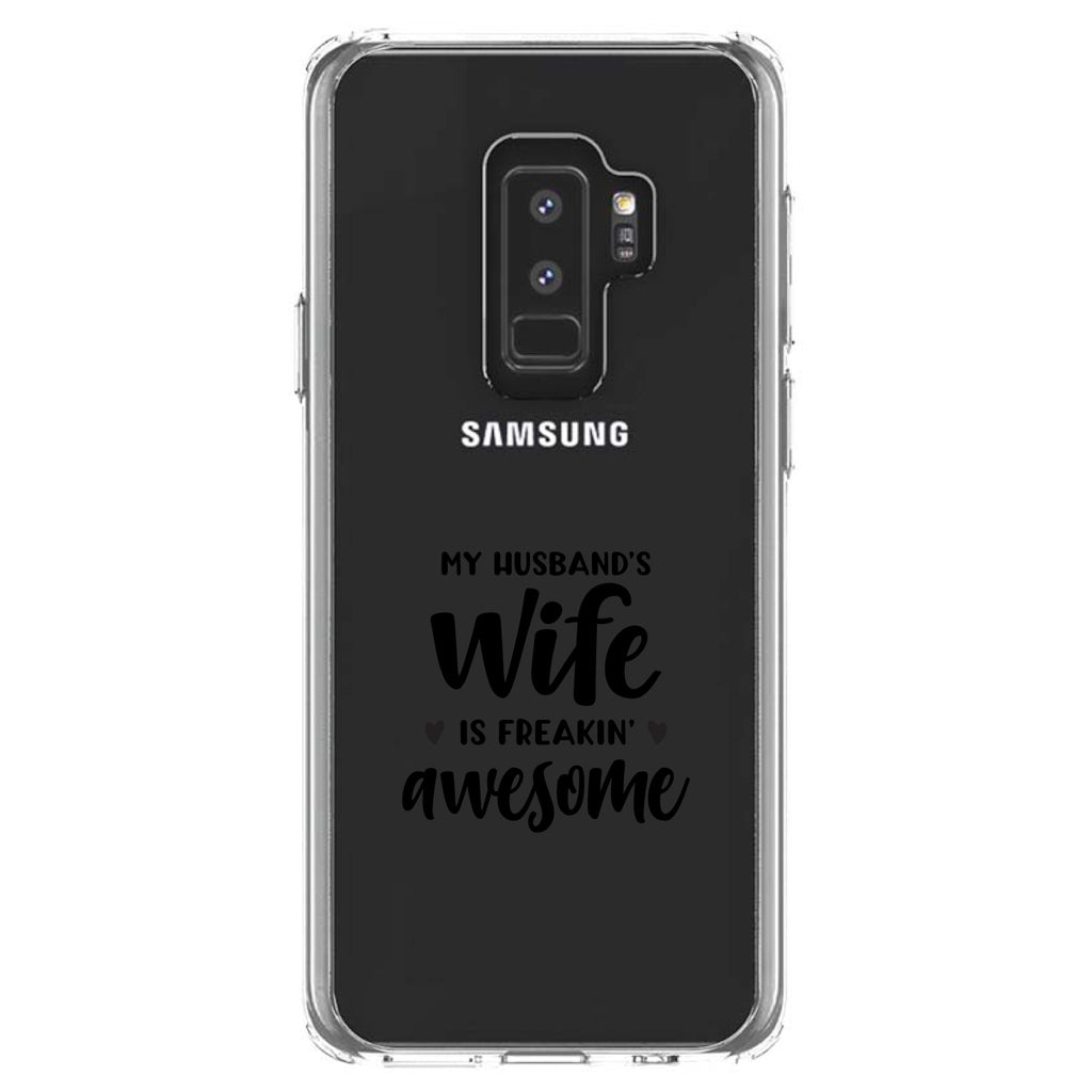 My Husband's Wife is Freaking Awesome Clear Shockproof iPhone Case, view 20