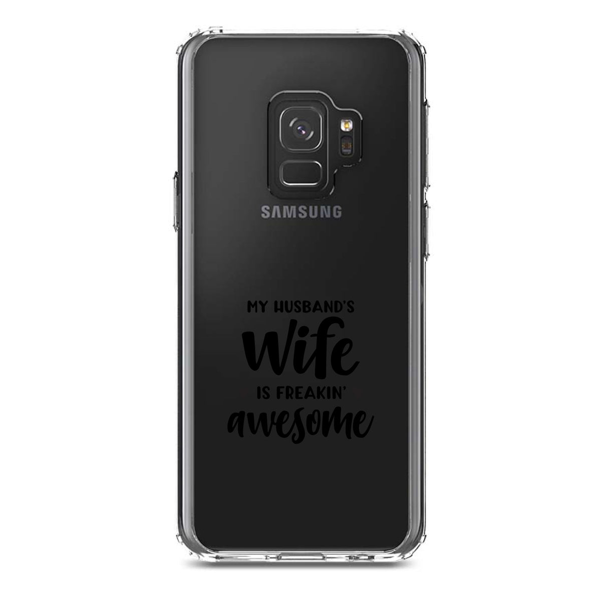 My Husband's Wife is Freaking Awesome Clear Shockproof iPhone Case, view 19