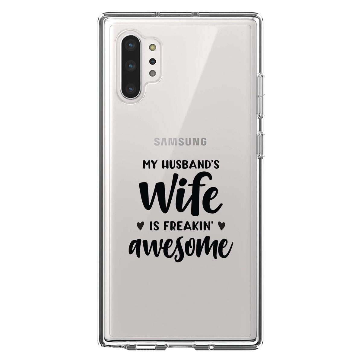 My Husband's Wife is Freaking Awesome Clear Shockproof iPhone Case, view 10