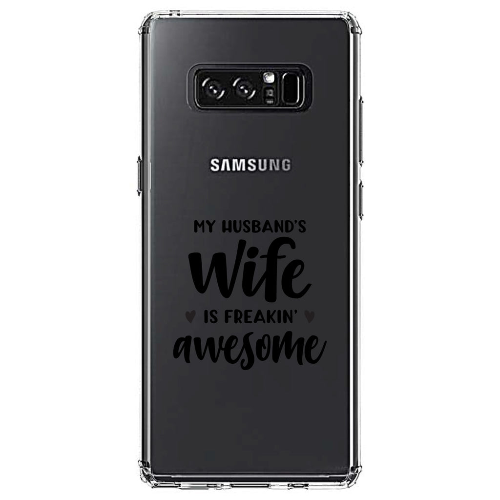 My Husband's Wife is Freaking Awesome Clear Shockproof iPhone Case, view 12