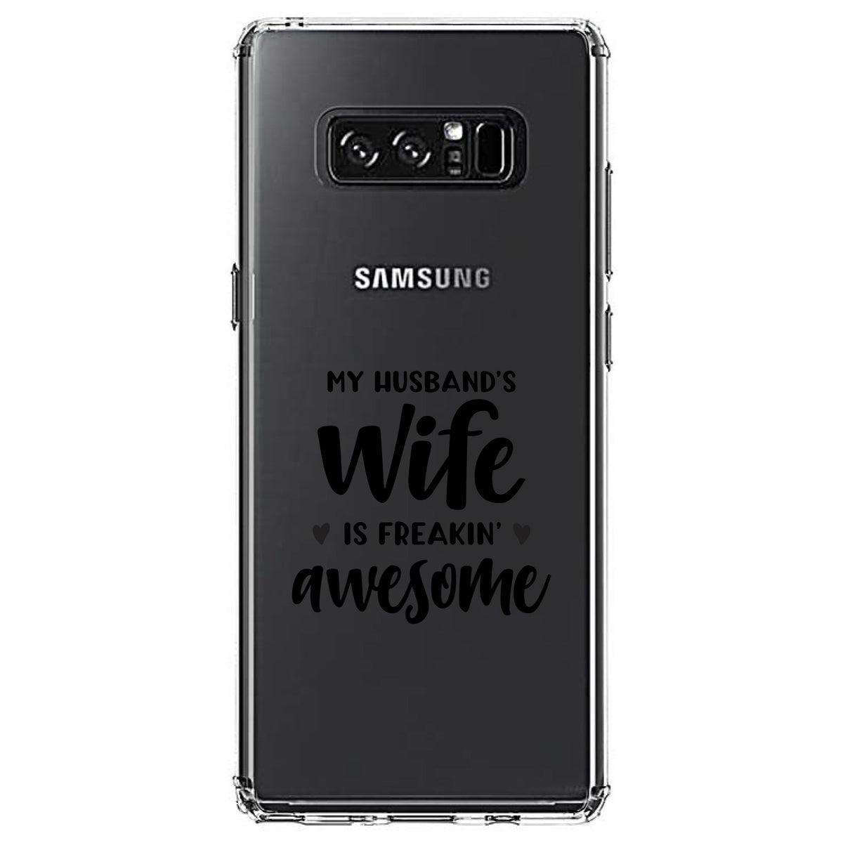 My Husband's Wife is Freaking Awesome Clear Shockproof iPhone Case, view 12