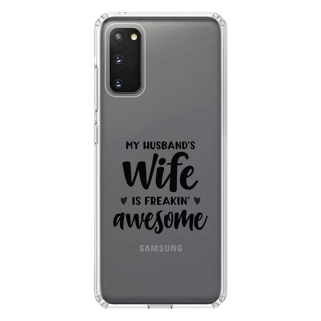 My Husband's Wife is Freaking Awesome Clear Shockproof iPhone Case, view 15