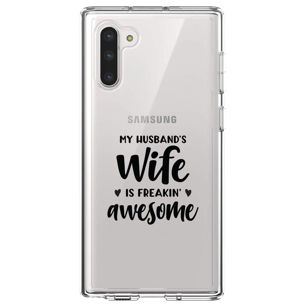 My Husband's Wife is Freaking Awesome Clear Shockproof iPhone Case, view 9