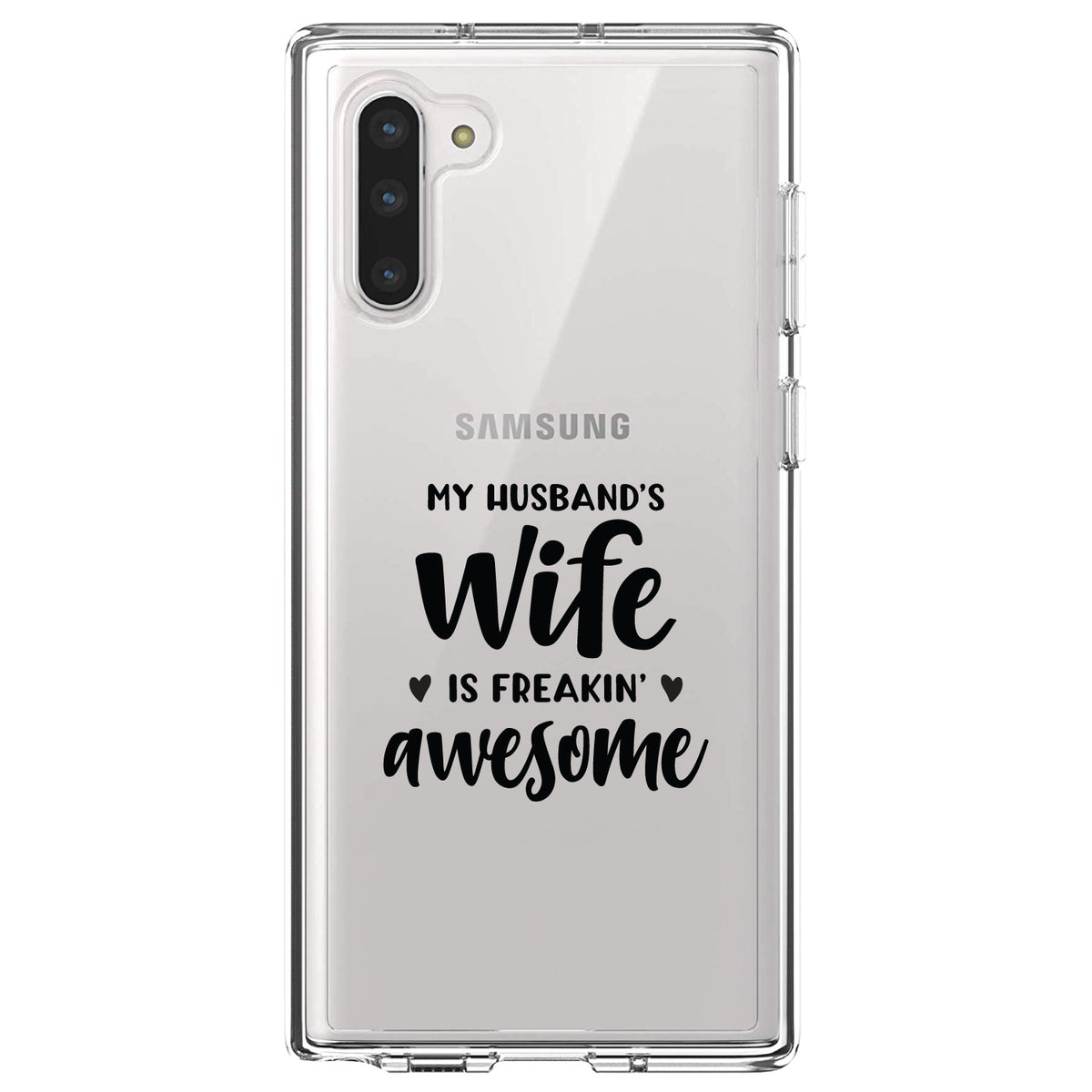 My Husband's Wife is Freaking Awesome Clear Shockproof iPhone Case, view 9
