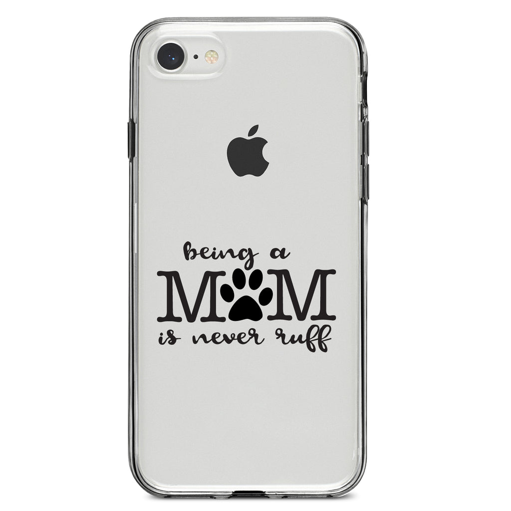 Being a Mom is Never Ruff Clear Shockproof iPhone Case, view 5