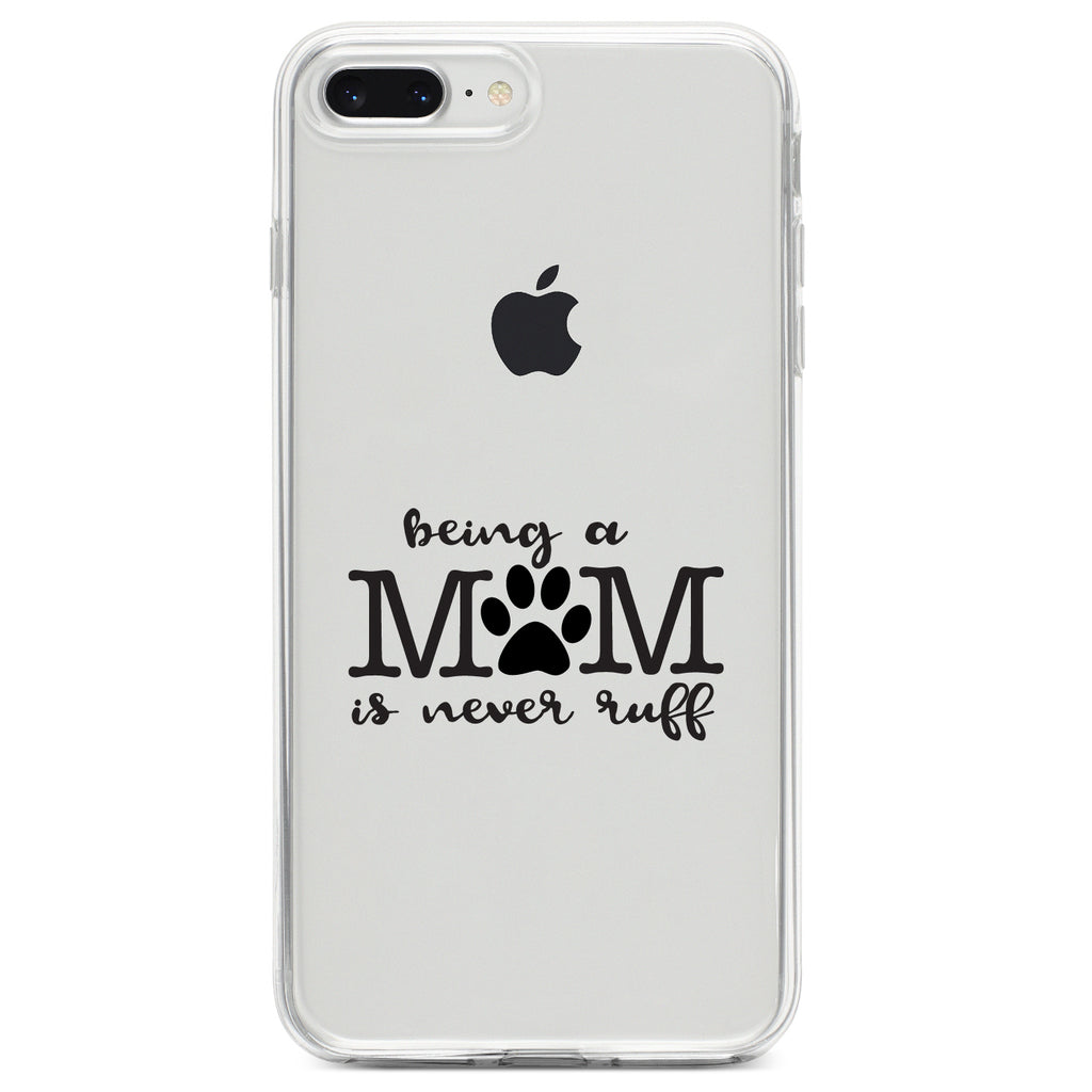 Being a Mom is Never Ruff Clear Shockproof iPhone Case, view 6