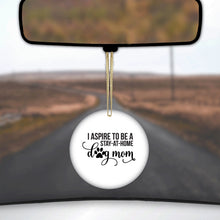 DistinctInk® Hanging Ceramic Christmas Tree Ornament with Gold String - Great Gift / Present - 2 3/4 inch Diameter - I Aspire to Be a Stay-At-Home Dog Mom