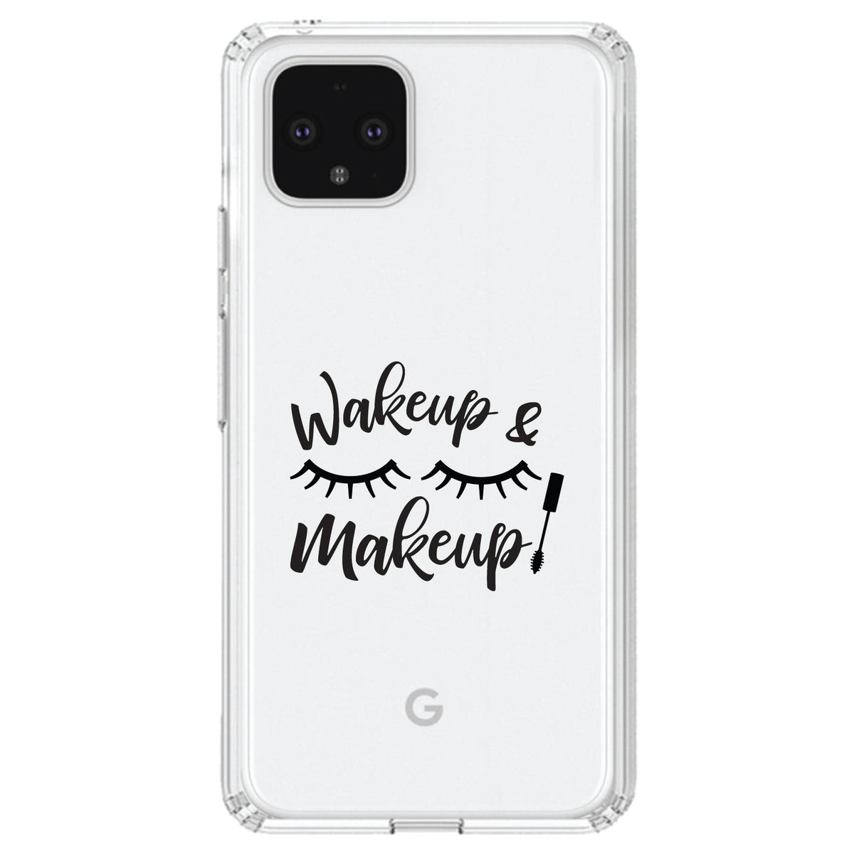 Wake Up & Makeup, Eye Lashes Clear Shockproof iPhone Case, view 24