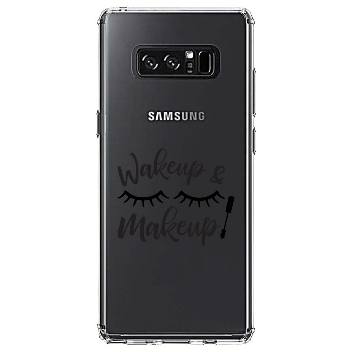 Wake Up & Makeup, Eye Lashes Clear Shockproof iPhone Case, view 12