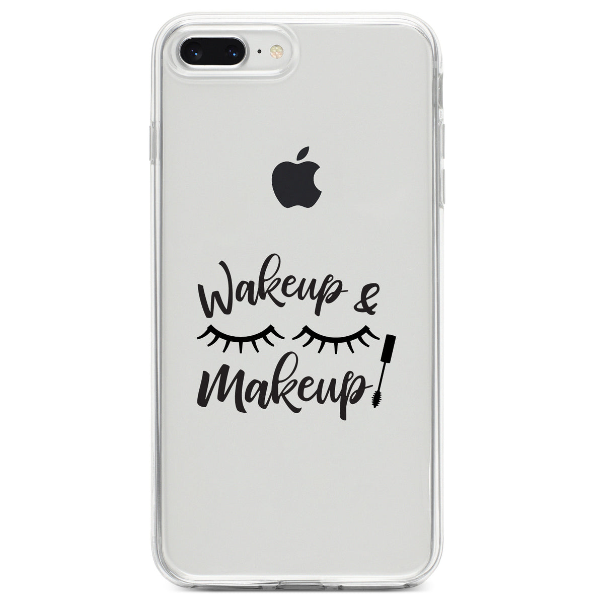 Wake Up & Makeup, Eye Lashes Clear Shockproof iPhone Case, view 6