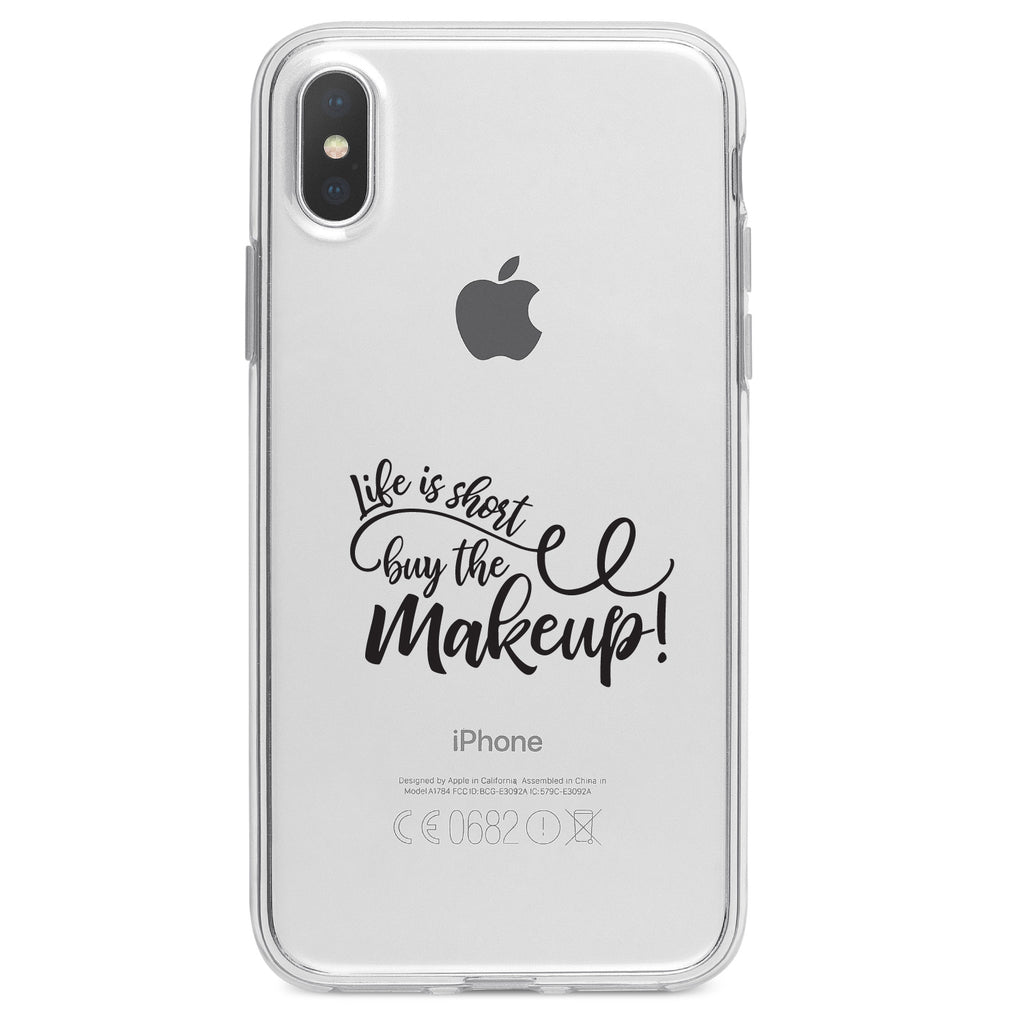 Life is Short, Buy the Makeup Clear Shockproof iPhone Case, view 3