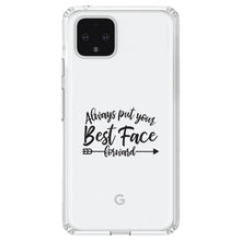 DistinctInk® Clear Shockproof Hybrid Case for Apple iPhone / Samsung Galaxy / Google Pixel - Always Put Your Best Face Forward