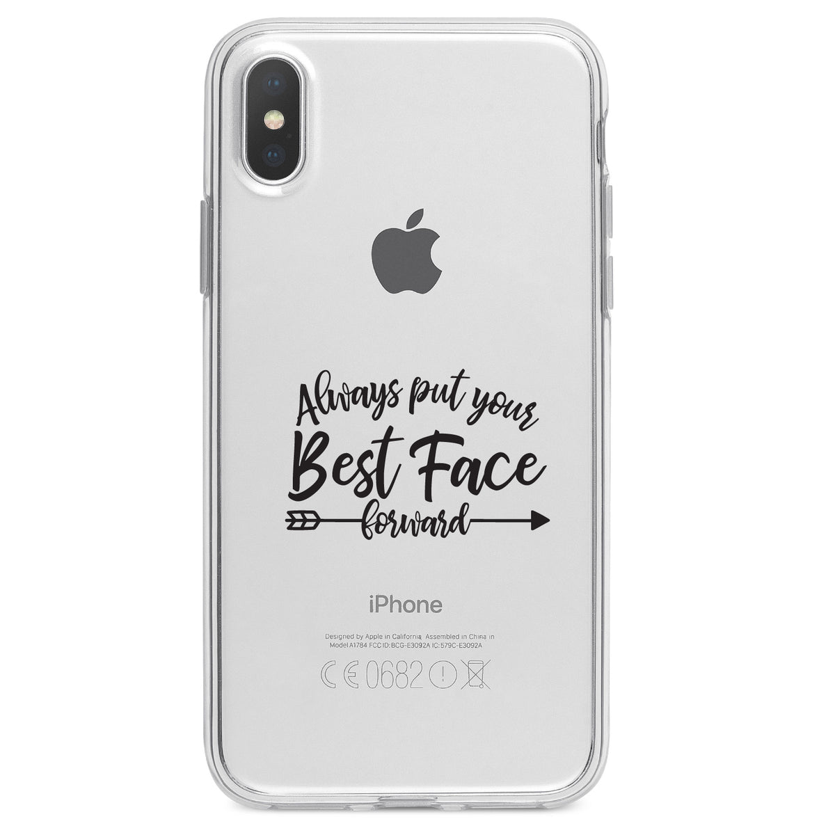 Always Put Your Best Face Forward Clear Shockproof iPhone Case, view 4