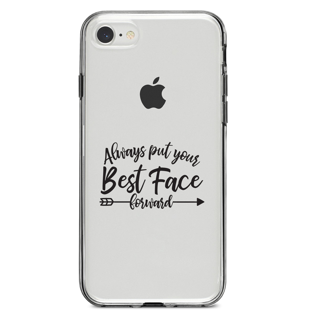 Always Put Your Best Face Forward Clear Shockproof iPhone Case, view 5