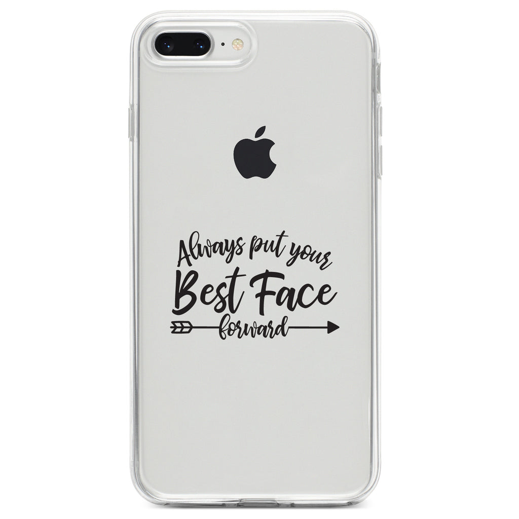 Always Put Your Best Face Forward Clear Shockproof iPhone Case, view 6