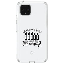 DistinctInk® Clear Shockproof Hybrid Case for Apple iPhone / Samsung Galaxy / Google Pixel - When It Comes to Lipstick, Never Too Many